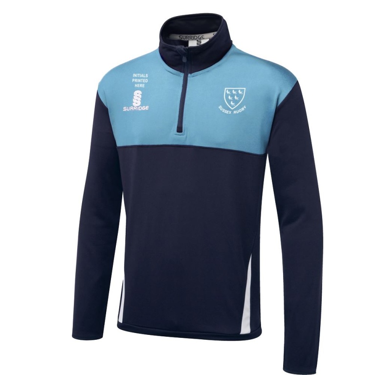 Sussex Rugby Blade Performance Top Navy/Sky/White